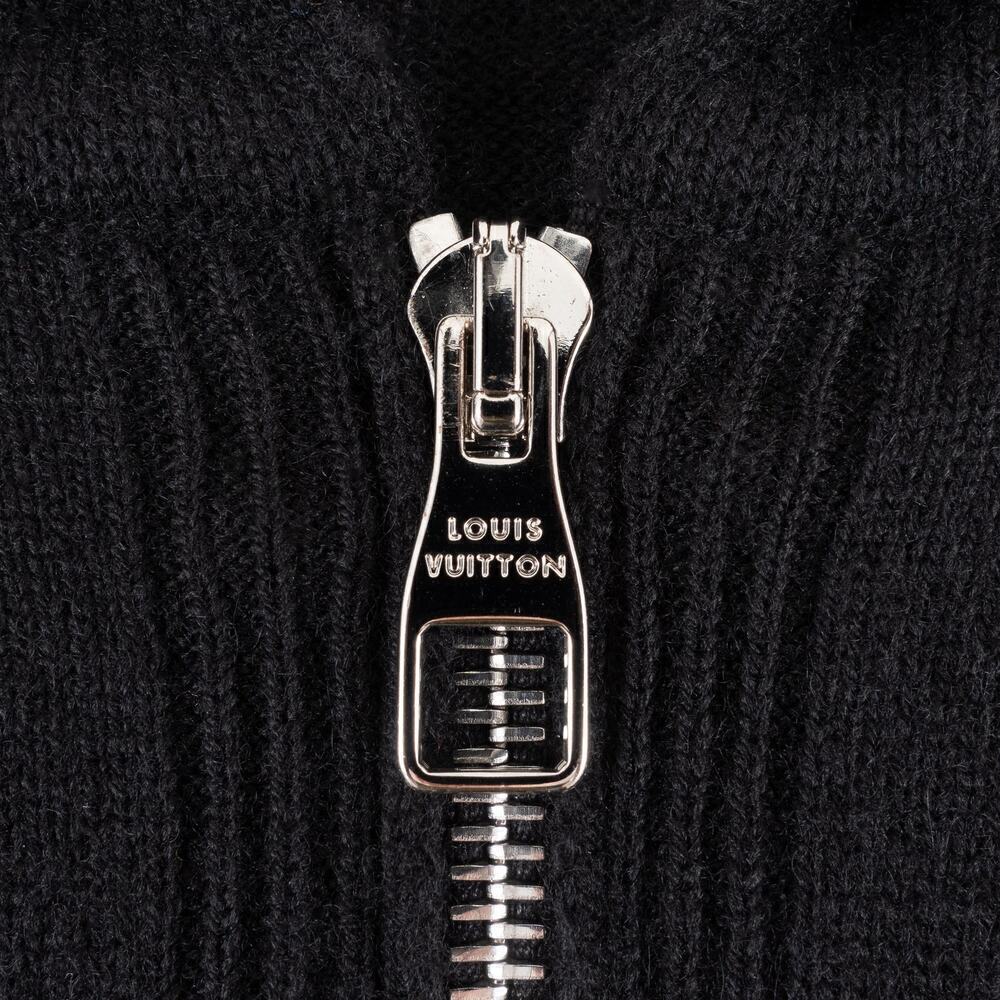Exclusive Louis Vuitton Cashmere Zip-Up Hoodie Men's Small Black - Picture 5 of 13